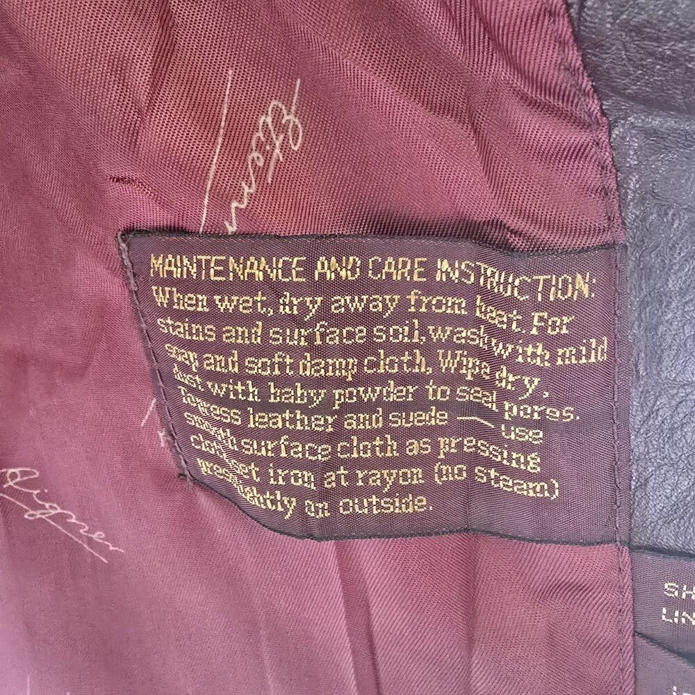 Vintage Etienne Aigner Womens Ladies Ox Blood Leather Jacket Sz 16 Lined Logo - Picture 7 of 10